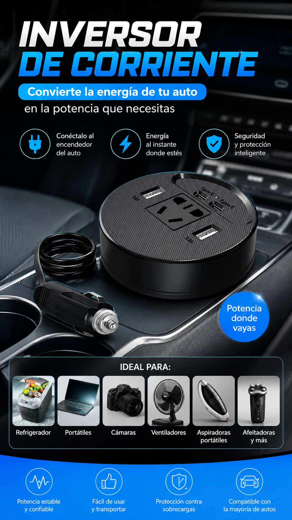 Inversor de Corriente Para Automovil